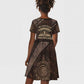 Chinua Achebe Kid Short Sleeve Dress with Tribal Symbol Design, The Storyteller Quote and Africa Wrote Back - African Pride