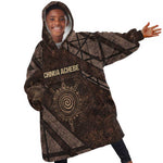 Chinua Achebe Kid Wearable Blanket Hoodie with Tribal Symbol Design, The Storyteller Quote and Africa Wrote Back - African Pride