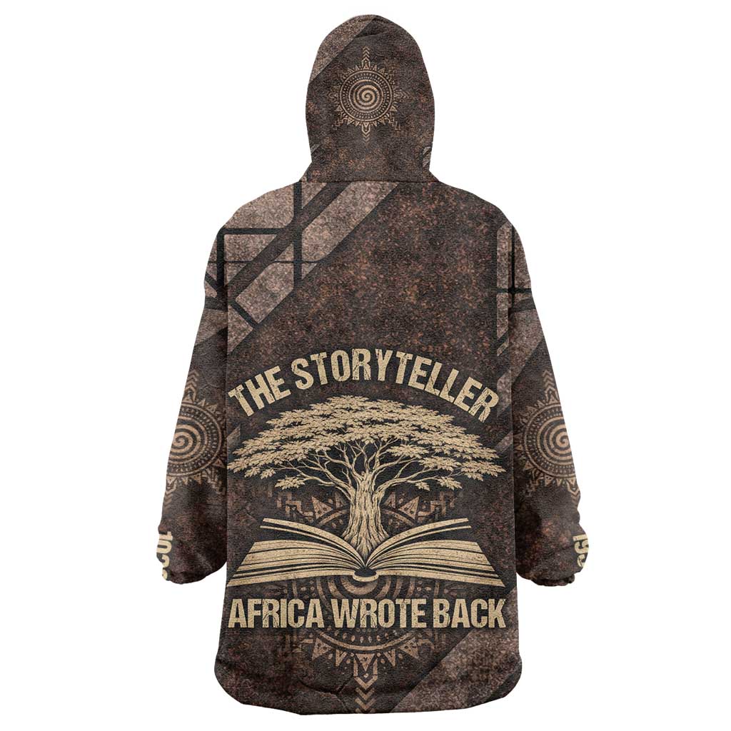 Chinua Achebe Kid Wearable Blanket Hoodie with Tribal Symbol Design, The Storyteller Quote and Africa Wrote Back - African Pride
