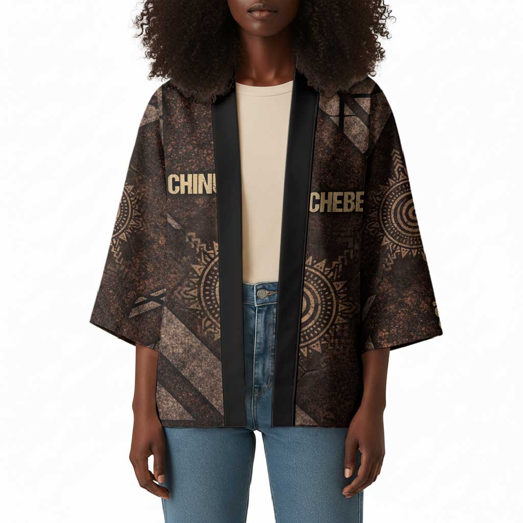 Chinua Achebe Kimono with Tribal Symbol Design, The Storyteller Quote and Africa Wrote Back - African Pride