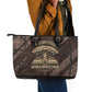Chinua Achebe Leather Tote Bag with Tribal Symbol Design, The Storyteller Quote and Africa Wrote Back - African Pride