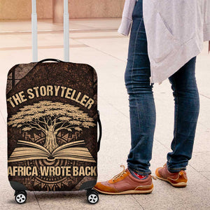 Chinua Achebe Luggage Cover with Tribal Symbol Design, The Storyteller Quote and Africa Wrote Back - African Pride
