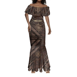 Chinua Achebe Mermaid Dress with Tribal Symbol Design, The Storyteller Quote and Africa Wrote Back - African Pride