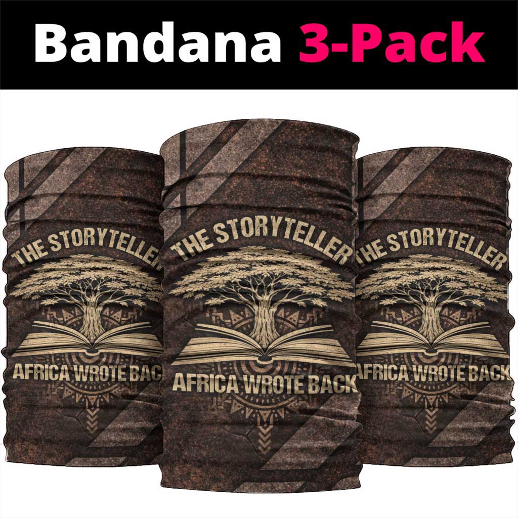 Chinua Achebe Neck Gaiter with Tribal Symbol Design, The Storyteller Quote and Africa Wrote Back - African Pride