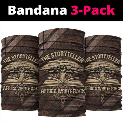 Chinua Achebe Neck Gaiter with Tribal Symbol Design, The Storyteller Quote and Africa Wrote Back - African Pride