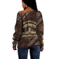 Chinua Achebe Off Shoulder Sweater with Tribal Symbol Design, The Storyteller Quote and Africa Wrote Back - African Pride