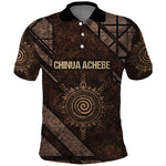 Chinua Achebe Polo Shirt with Tribal Symbol Design, The Storyteller Quote and Africa Wrote Back - African Pride