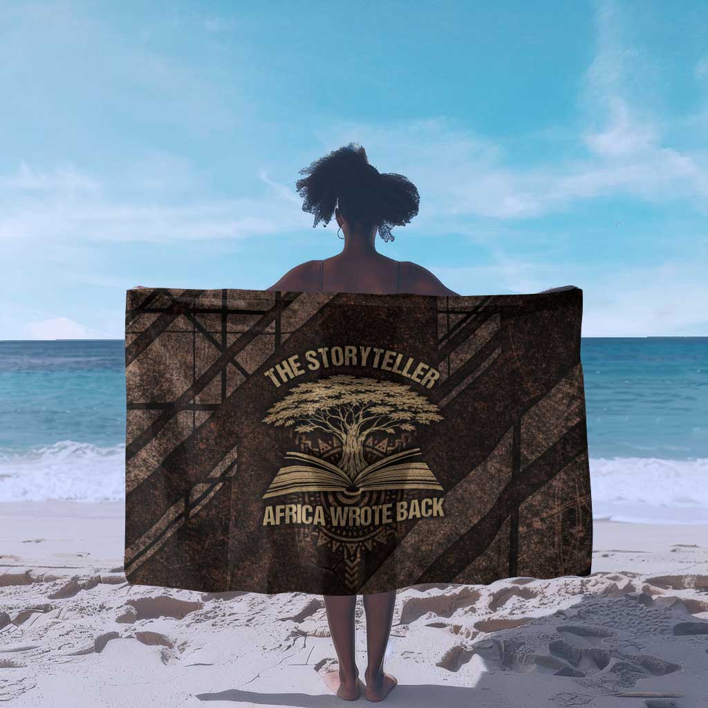 Chinua Achebe Sarong with Tribal Symbol Design, The Storyteller Quote and Africa Wrote Back - African Pride
