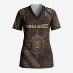 Chinua Achebe Scrub Top with Tribal Symbol Design, The Storyteller Quote and Africa Wrote Back - African Pride