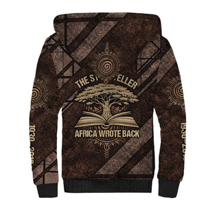 Chinua Achebe Sherpa Hoodie with Tribal Symbol Design, The Storyteller Quote and Africa Wrote Back - African Pride