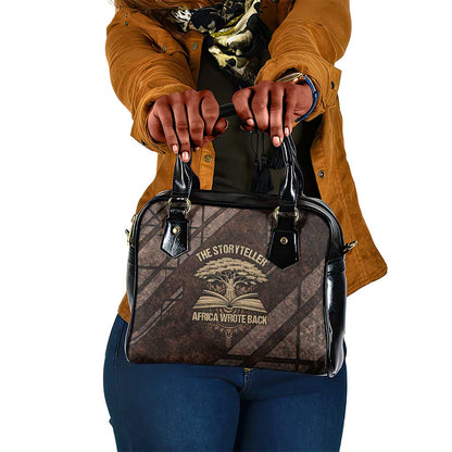 Chinua Achebe Shoulder Handbag with Tribal Symbol Design, The Storyteller Quote and Africa Wrote Back - African Pride