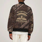 Chinua Achebe Sleeve Zip Bomber Jacket with Tribal Symbol Design, The Storyteller Quote and Africa Wrote Back - African Pride