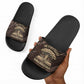 Chinua Achebe Slide Sandals with Tribal Symbol Design, The Storyteller Quote and Africa Wrote Back - African Pride