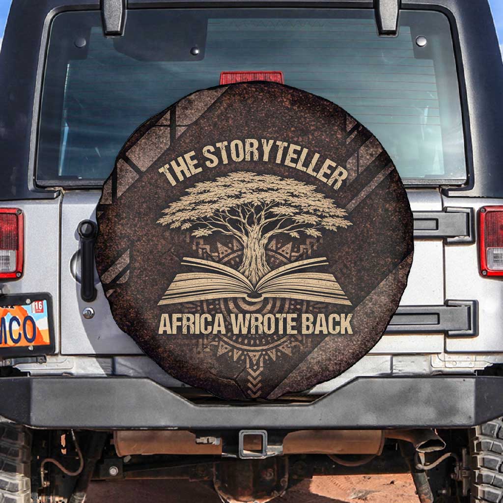 Chinua Achebe Spare Tire Cover with Tribal Symbol Design, The Storyteller Quote and Africa Wrote Back - African Pride