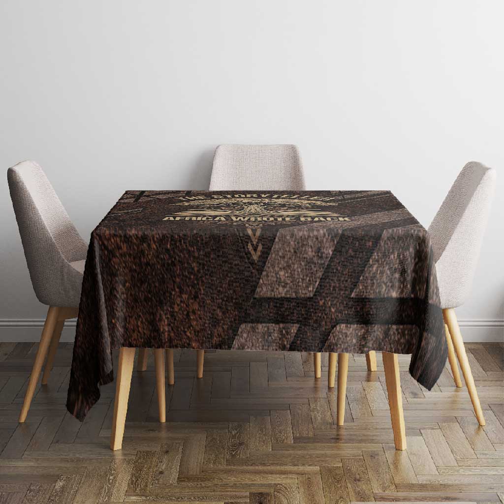 Chinua Achebe Tablecloth with Tribal Symbol Design, The Storyteller Quote and Africa Wrote Back - African Pride