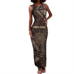 Chinua Achebe Tank Maxi Dress with Tribal Symbol Design, The Storyteller Quote and Africa Wrote Back - African Pride