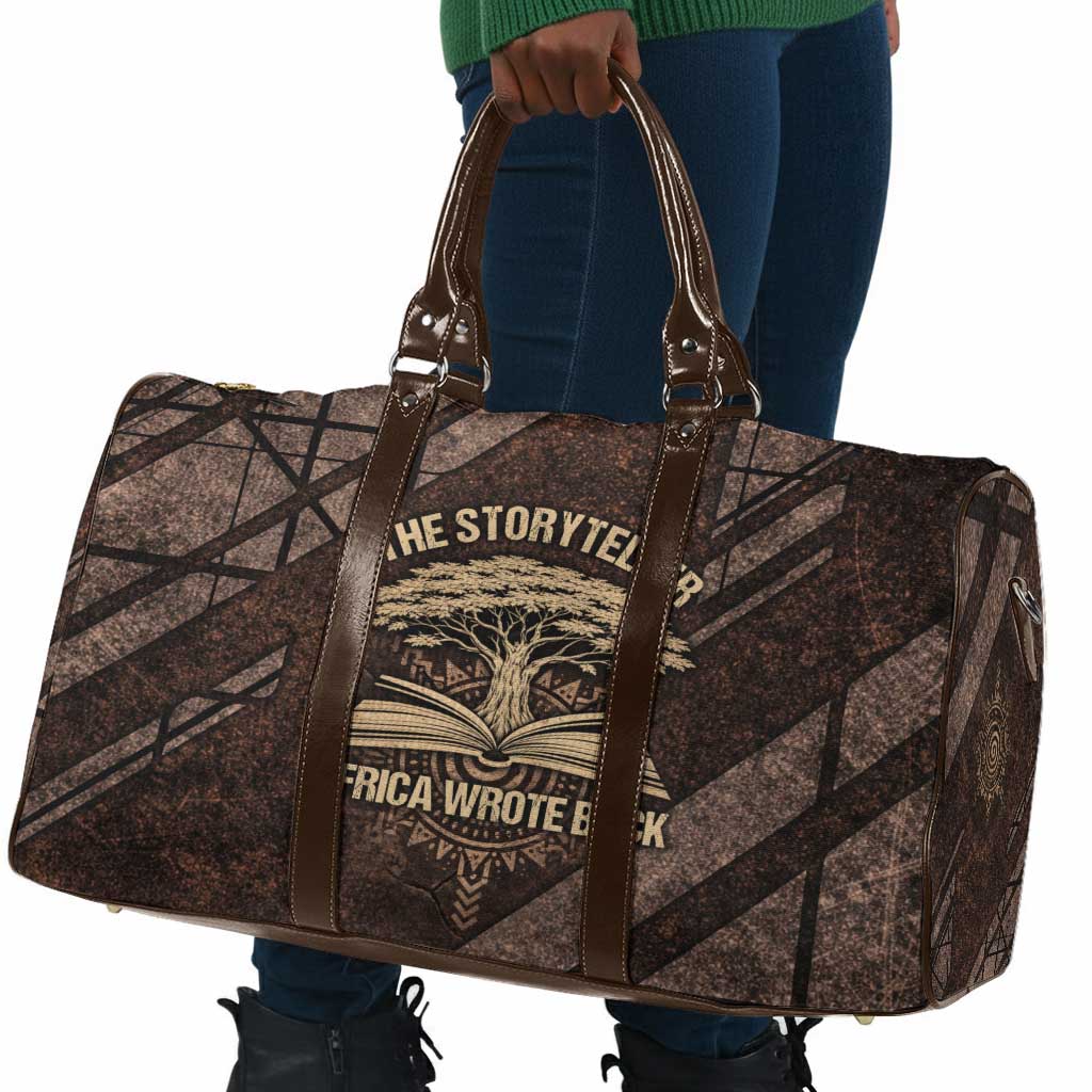 Chinua Achebe Travel Bag with Tribal Symbol Design, The Storyteller Quote and Africa Wrote Back - African Pride