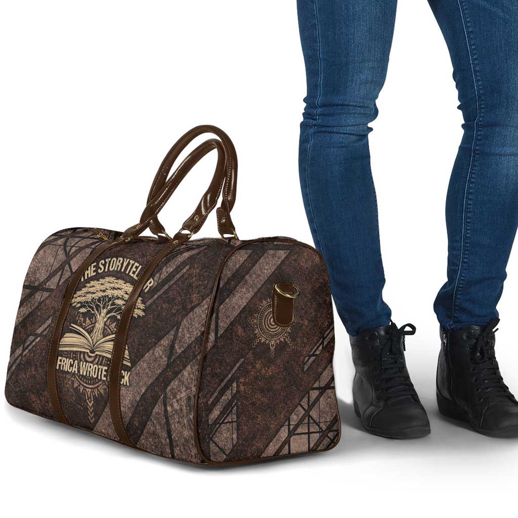 Chinua Achebe Travel Bag with Tribal Symbol Design, The Storyteller Quote and Africa Wrote Back - African Pride