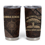 Chinua Achebe Tumbler Cup with Tribal Symbol Design, The Storyteller Quote and Africa Wrote Back - African Pride