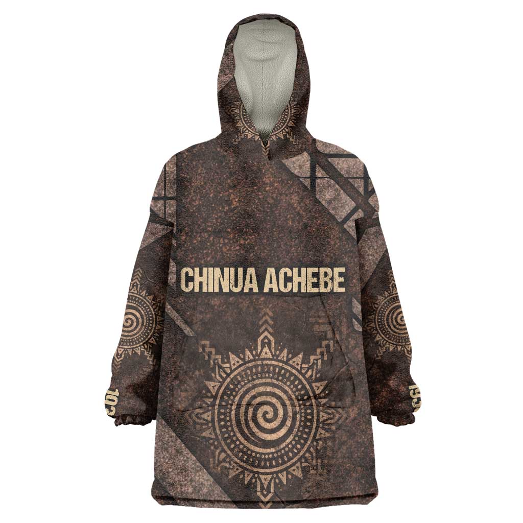 Chinua Achebe Wearable Blanket Hoodie with Tribal Symbol Design, The Storyteller Quote and Africa Wrote Back - African Pride