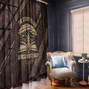 Chinua Achebe Window Curtain with Tribal Symbol Design, The Storyteller Quote and Africa Wrote Back - African Pride