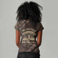Chinua Achebe Women V-Neck T-Shirt with Tribal Symbol Design, The Storyteller Quote and Africa Wrote Back - African Pride