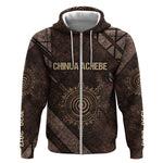 Chinua Achebe Zip Hoodie with Tribal Symbol Design, The Storyteller Quote and Africa Wrote Back - African Pride