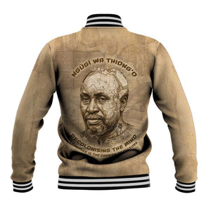 Ngugi wa Thiong O Baseball Jacket Vintage Map Ancient African Library - Decolonising the Mind - African Pride