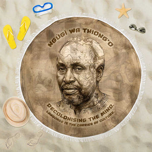 Ngugi wa Thiong O Beach Blanket Vintage Map Ancient African Library - Decolonising the Mind - African Pride
