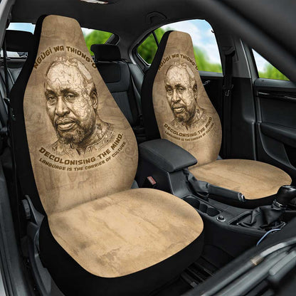 Ngugi wa Thiong O Car Seat Cover Vintage Map Ancient African Library - Decolonising the Mind - African Pride