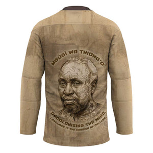 Ngugi wa Thiong O Hockey Jersey Vintage Map Ancient African Library - Decolonising the Mind - African Pride