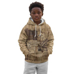 Ngugi wa Thiong O Kid Hoodie Vintage Map Ancient African Library - Decolonising the Mind - African Pride