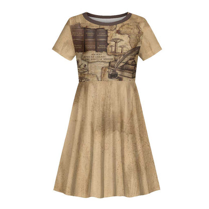 Ngugi wa Thiong O Kid Short Sleeve Dress Vintage Map Ancient African Library - Decolonising the Mind - African Pride