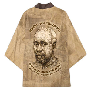 Ngugi wa Thiong O Kimono Vintage Map Ancient African Library - Decolonising the Mind - African Pride