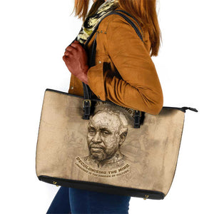 Ngugi wa Thiong O Leather Tote Bag Vintage Map Ancient African Library - Decolonising the Mind - African Pride