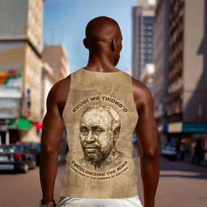Ngugi wa Thiong O Men Tank Top Vintage Map Ancient African Library - Decolonising the Mind - African Pride