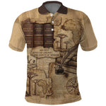 Ngugi wa Thiong O Polo Shirt Vintage Map Ancient African Library - Decolonising the Mind - African Pride