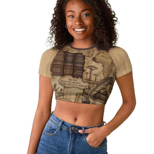 Ngugi wa Thiong O Raglan Cropped T shirt Vintage Map Ancient African Library - Decolonising the Mind - African Pride