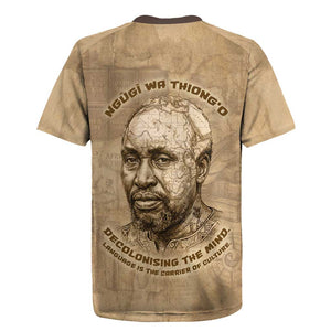 Ngugi wa Thiong O Rugby Jersey Vintage Map Ancient African Library - Decolonising the Mind - African Pride