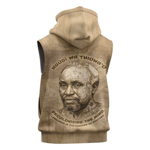 Ngugi wa Thiong O Sleeveless Hoodie Vintage Map Ancient African Library - Decolonising the Mind - African Pride