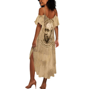 Ngugi wa Thiong O Summer Maxi Dress Vintage Map Ancient African Library - Decolonising the Mind - African Pride
