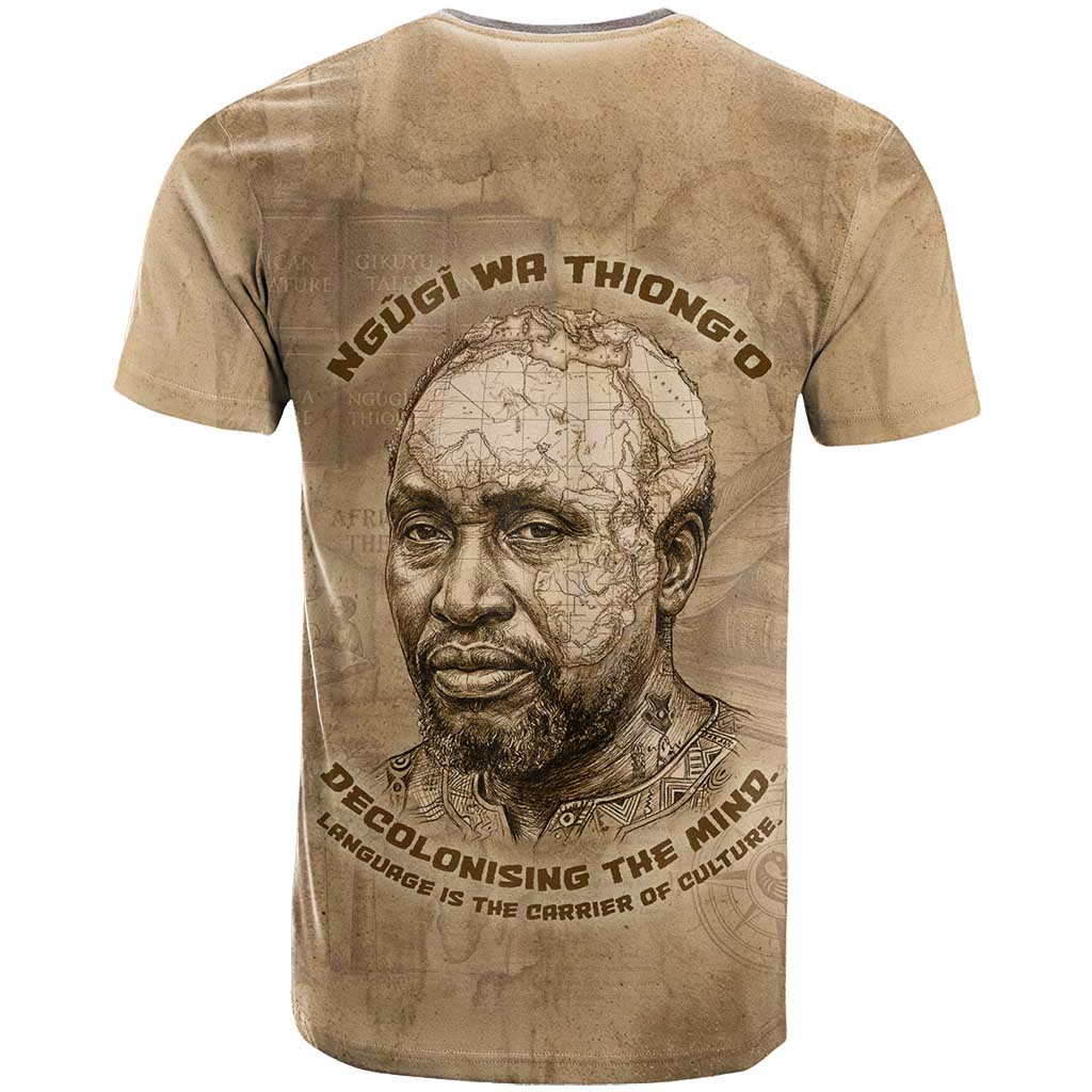 Ngugi wa Thiong O T shirt Vintage Map Ancient African Library - Decolonising the Mind - African Pride