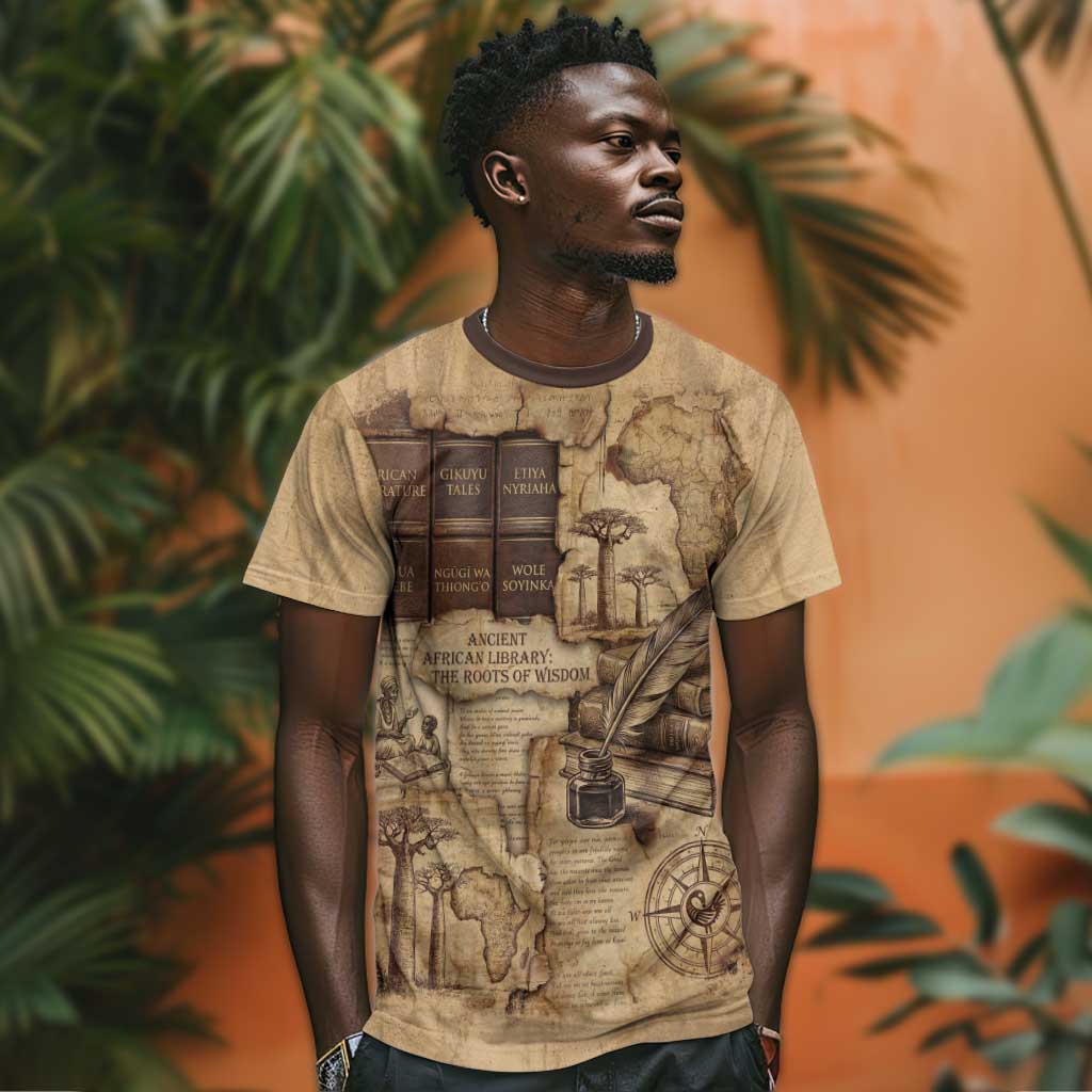 Ngugi wa Thiong O T shirt Vintage Map Ancient African Library - Decolonising the Mind - African Pride