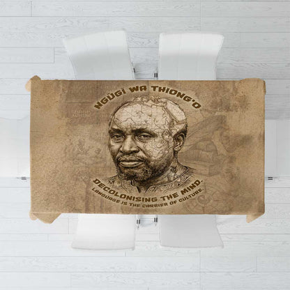Ngugi wa Thiong O Tablecloth Vintage Map Ancient African Library - Decolonising the Mind - African Pride