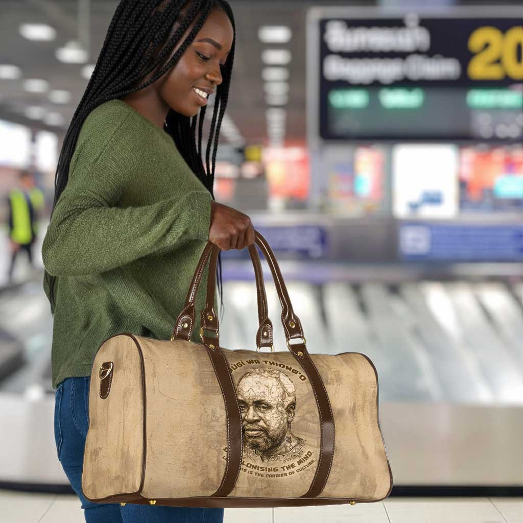 Ngugi wa Thiong O Travel Bag Vintage Map Ancient African Library - Decolonising the Mind - African Pride