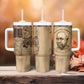 Ngugi wa Thiong O Tumbler With Handle Vintage Map Ancient African Library - Decolonising the Mind - African Pride