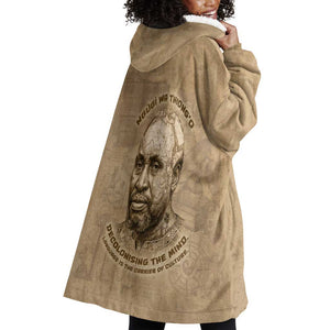 Ngugi wa Thiong O Wearable Blanket Hoodie Vintage Map Ancient African Library - Decolonising the Mind - African Pride