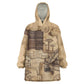 Ngugi wa Thiong O Wearable Blanket Hoodie Vintage Map Ancient African Library - Decolonising the Mind - African Pride