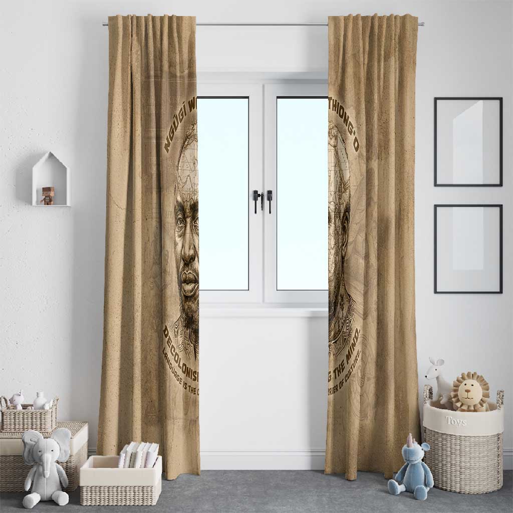 Ngugi wa Thiong O Window Curtain Vintage Map Ancient African Library - Decolonising the Mind - African Pride