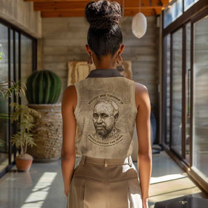 Ngugi wa Thiong O Women Sleeveless Polo Shirt Vintage Map Ancient African Library - Decolonising the Mind - African Pride
